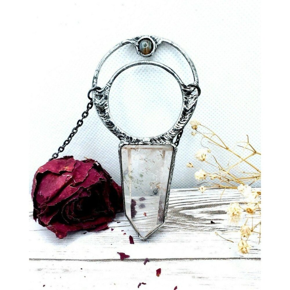 Quartz And Labradorite Necklace